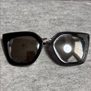 PRADA Women's Mirrored Cat Eye Sunglasses, Black 52/21/140 SPR 53SS